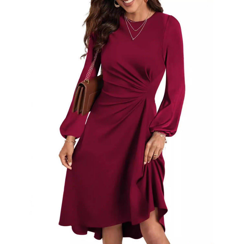 Robe fendue à manches à la mode européenne - parisienne chic