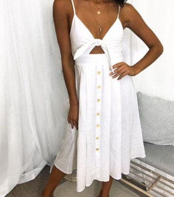 Robe d'Été Femme Élégante – Sans Manches, Dos Nu, Moulante et Longue