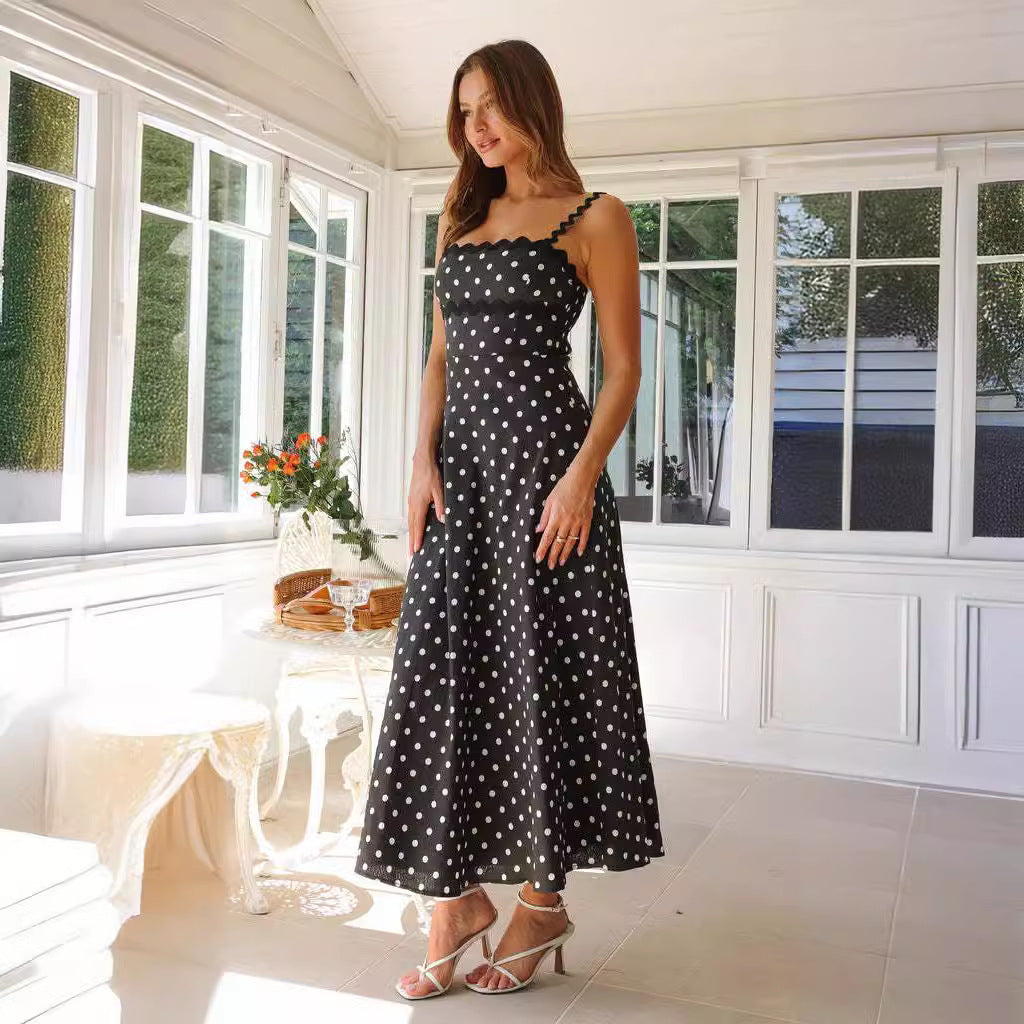 Robe à bretelles en dentelle pour femmes européennes . - parisienne chic