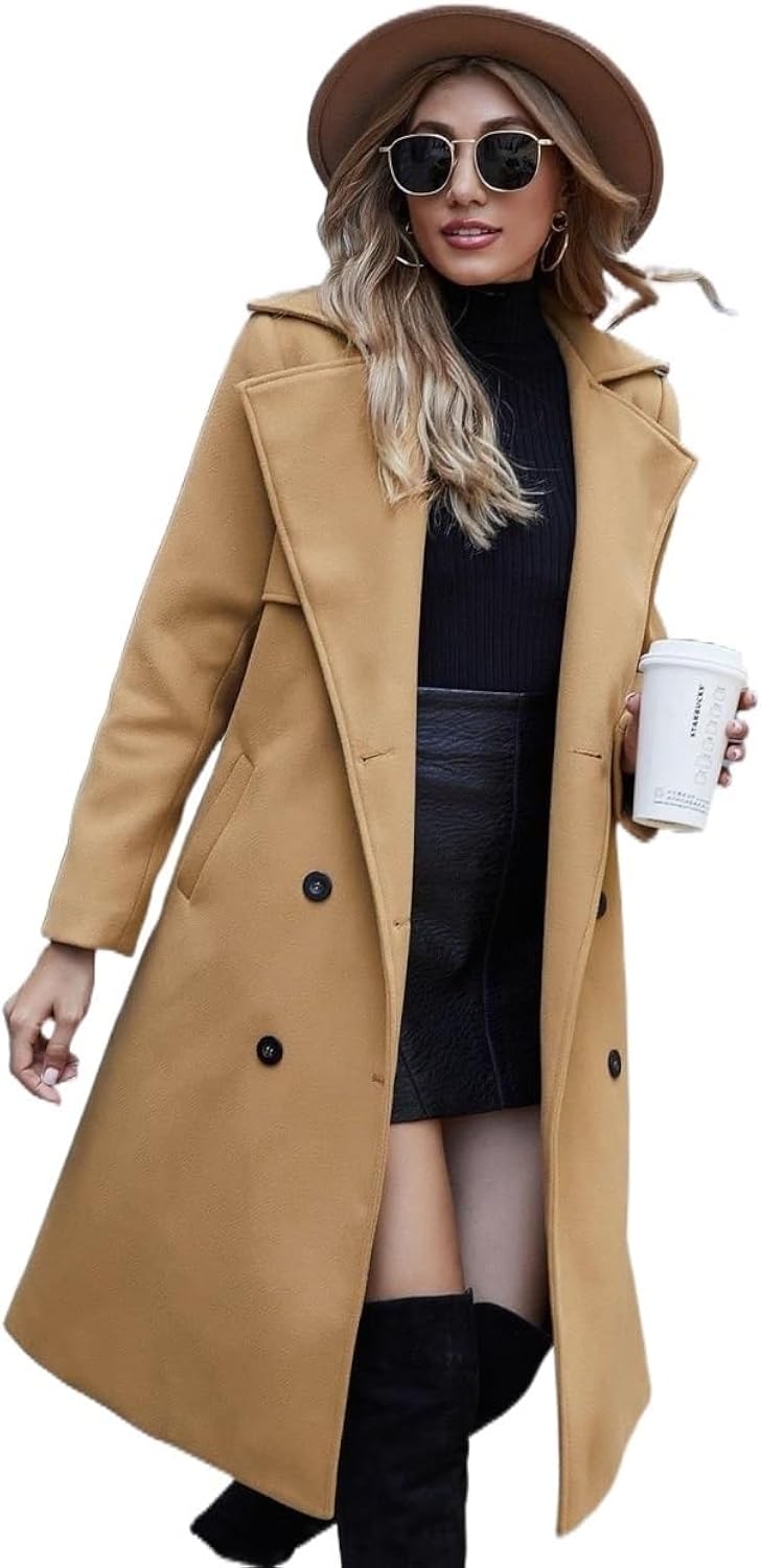 Trench croisé avec col et ceinture – style hiver chic - parisienne chic