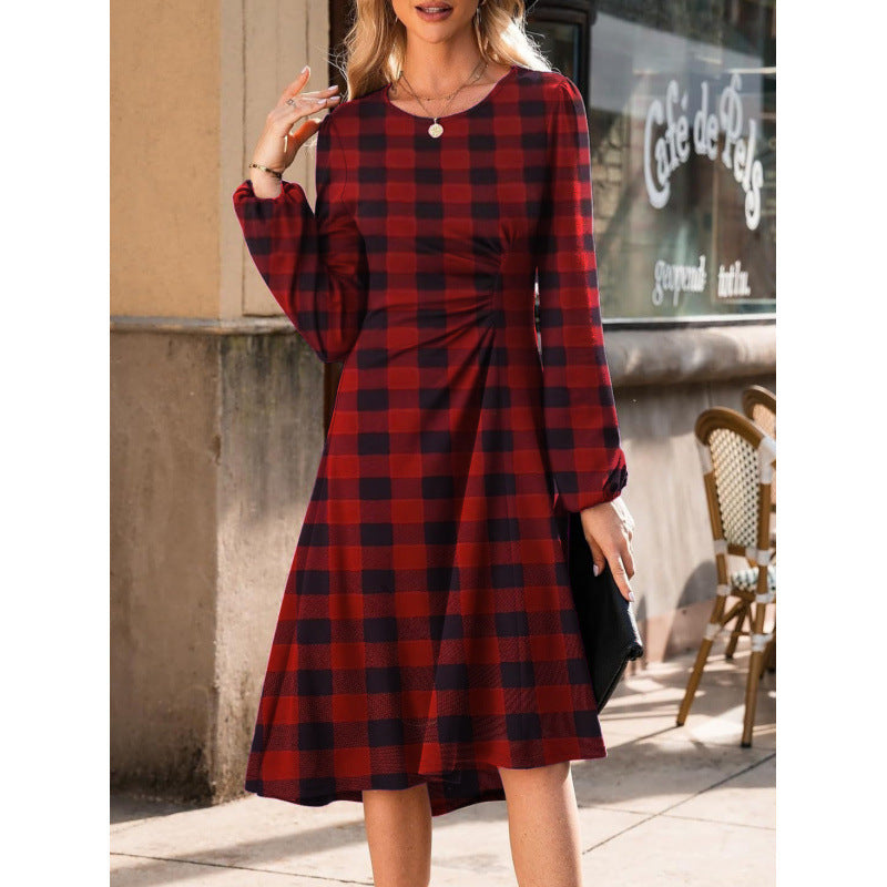 Robe fendue à manches à la mode européenne - parisienne chic