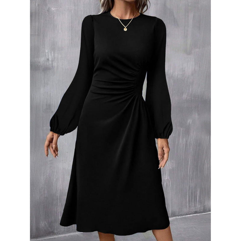 Robe fendue à manches à la mode européenne - parisienne chic