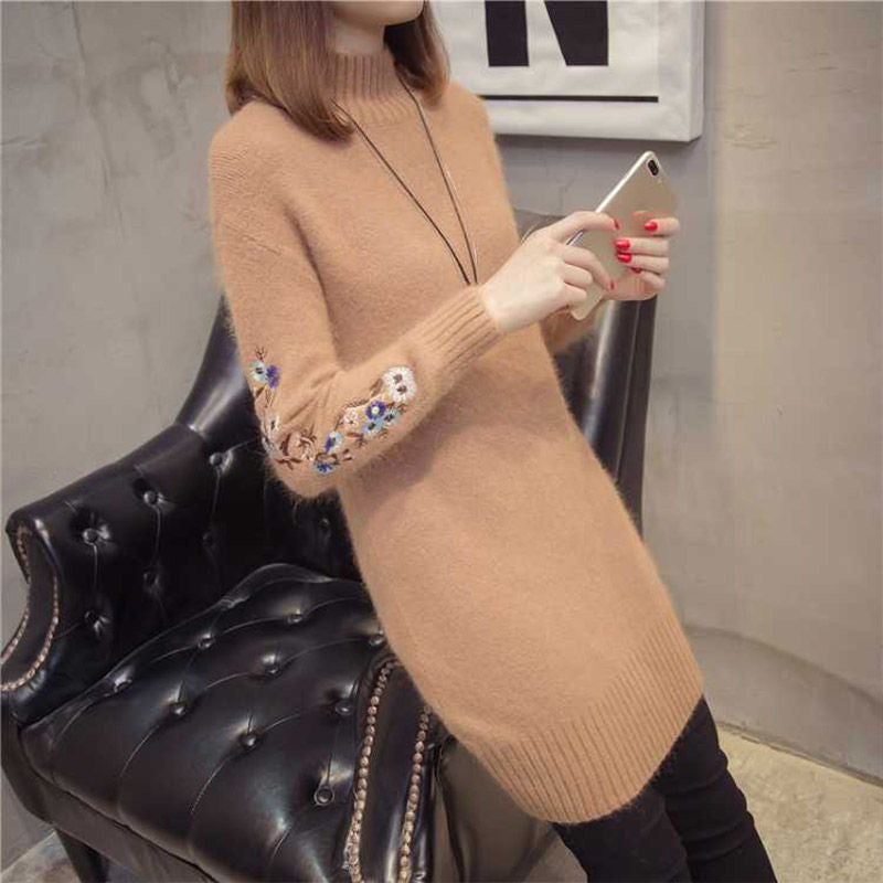 Robe en laine épaisse doublée de polaire pour l'automne et l'hiver - parisienne chic
