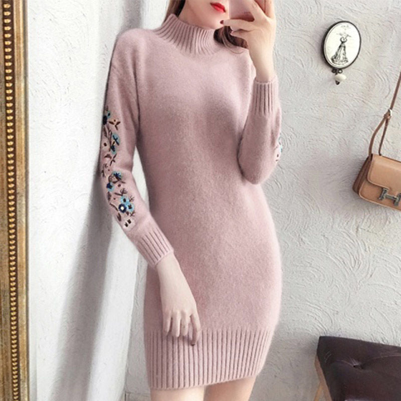 Robe en laine épaisse doublée de polaire pour l'automne et l'hiver - parisienne chic