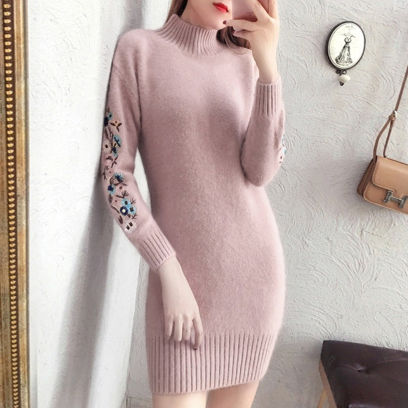 Robe en laine épaisse doublée de polaire pour l'automne et l'hiver - parisienne chic