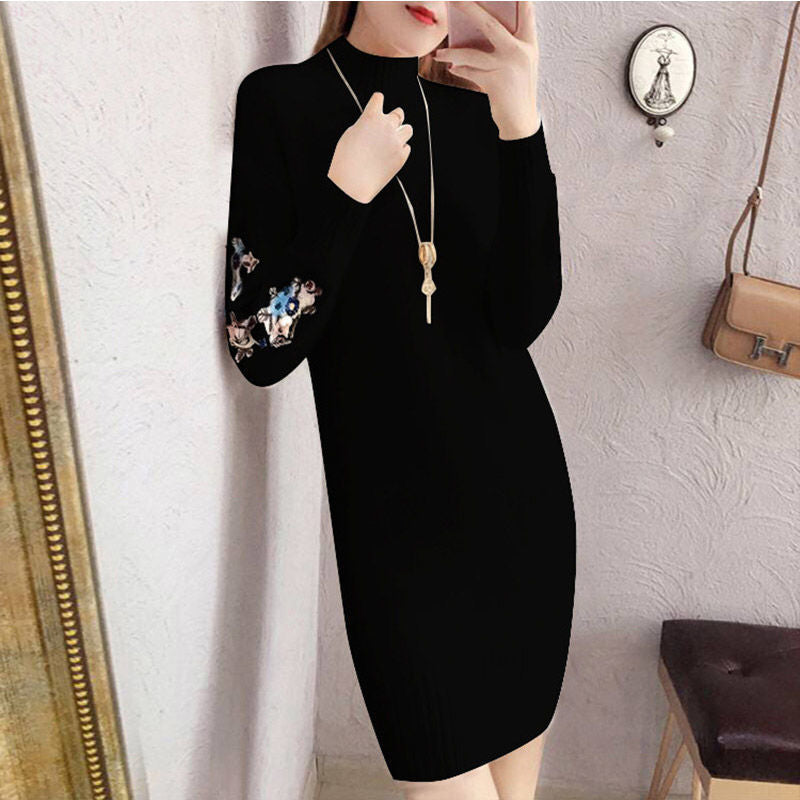 Robe en laine épaisse doublée de polaire pour l'automne et l'hiver - parisienne chic