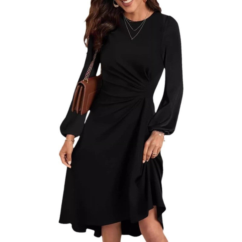 Robe fendue à manches à la mode européenne - parisienne chic
