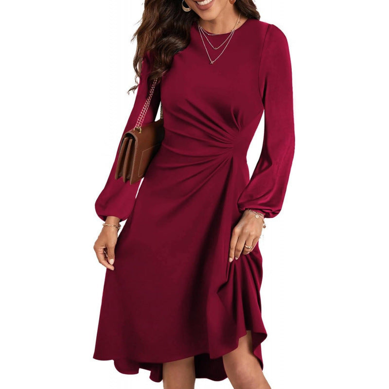 Robe fendue à manches à la mode européenne - parisienne chic