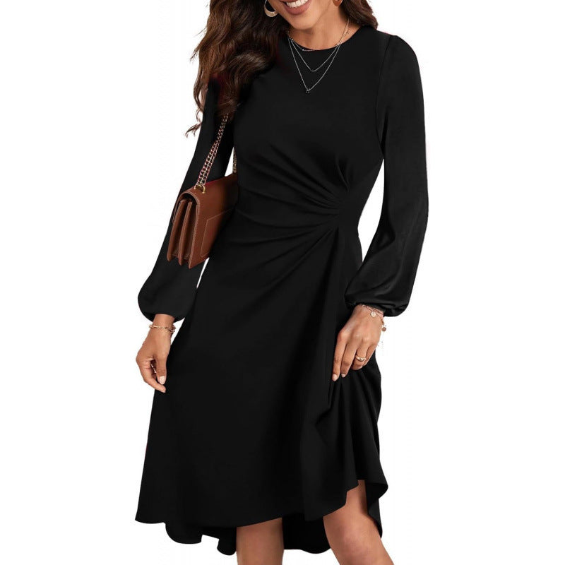 Robe fendue à manches à la mode européenne - parisienne chic