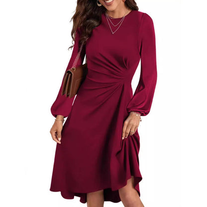Robe fendue à manches à la mode européenne - parisienne chic