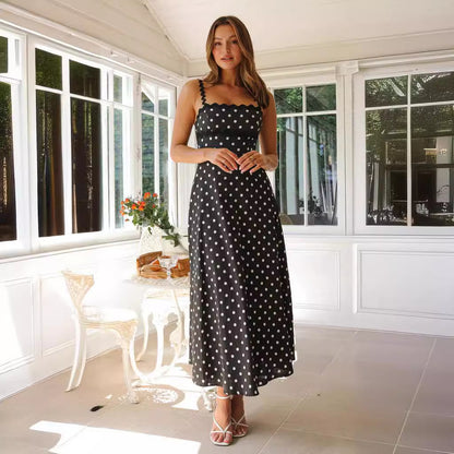 Robe à bretelles en dentelle pour femmes européennes . - parisienne chic