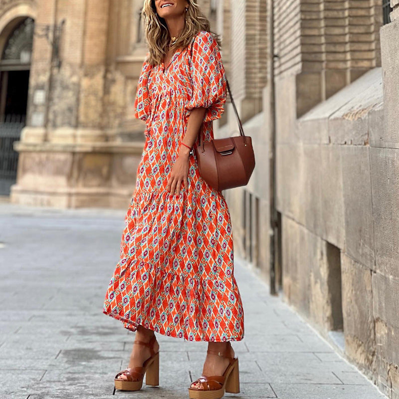 Robe Bohème d'Été Vintage pour Femme – Élégante & Décontractée - parisienne chic