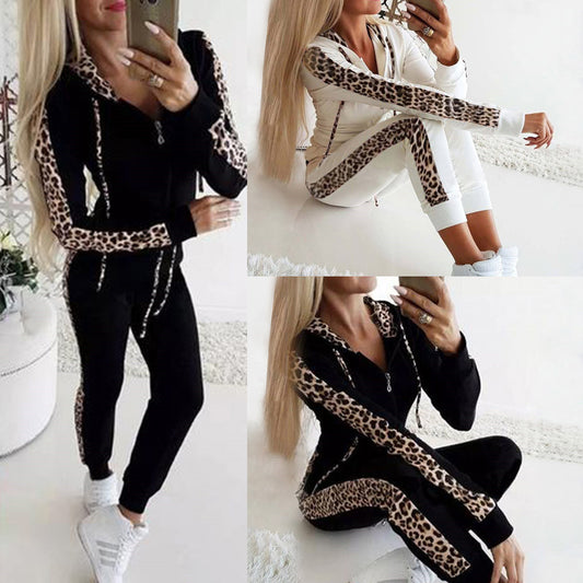 Ensemble sweat à capuche zippé à manches longues - parisienne chic