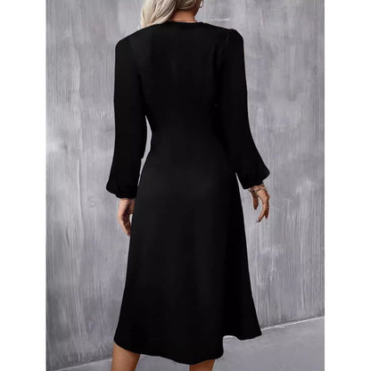 Robe fendue à manches à la mode européenne - parisienne chic