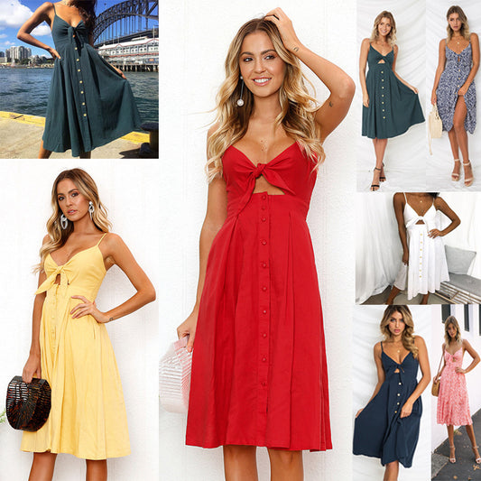 Robe d'Été Femme Élégante – Sans Manches, Dos Nu, Moulante et Longue