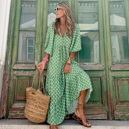 Robe Bohème d'Été Vintage pour Femme – Élégante & Décontractée - parisienne chic