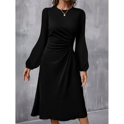Robe fendue à manches à la mode européenne - parisienne chic
