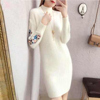 Robe en laine épaisse doublée de polaire pour l'automne et l'hiver - parisienne chic
