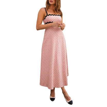 Robe à bretelles en dentelle pour femmes européennes . - parisienne chic