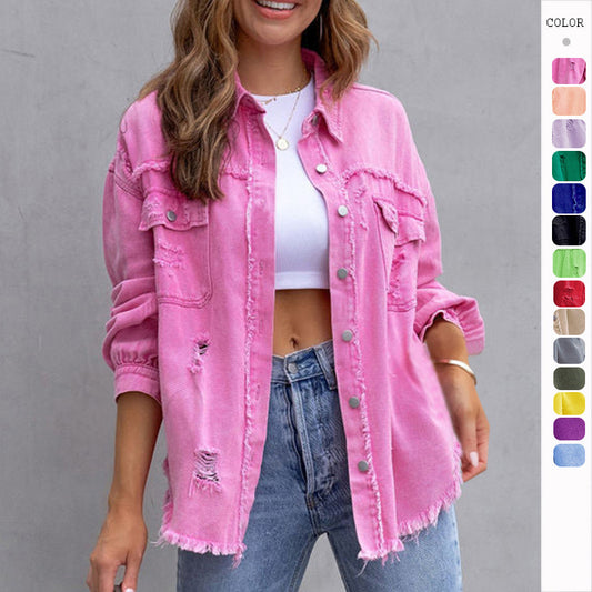 🌸 Veste en jean oversize délavée – La pièce tendance incontournable de votre garde-robe ! 🌸